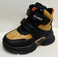 Зимние ботинки детские Clibee HA338BC коричневые на мальчика
