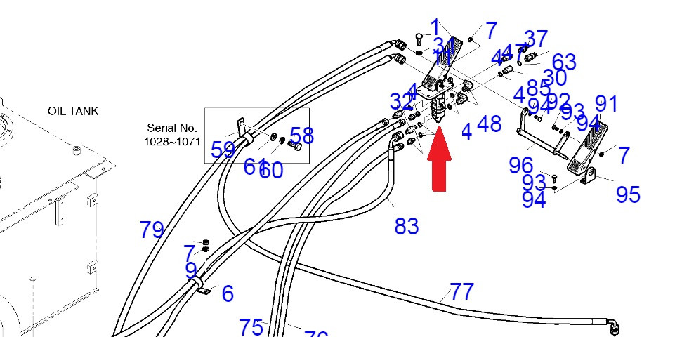 Педаль тормоза 420-00179B для Doosan MEGA 400 - фото 2 - id-p352744110