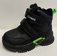 Зимние ботинки детские Clibee HA338BG черные для мальчика
