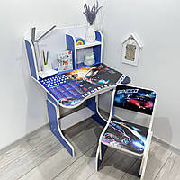Парта со стульчиком детская Тачки, растущая парта для школьника, трансформер
