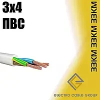 Кабель мідний, провід ПВС 3х4 ЗЗКМ круглий Запоріжжя, фото 1