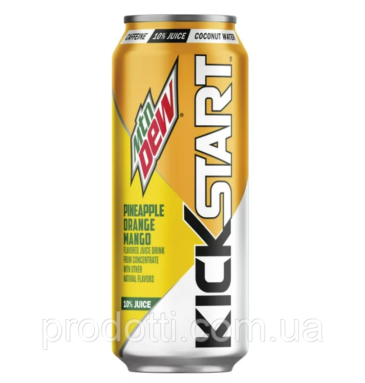 Енергетик Mountain Dew Kickstart, Pineapple Orange Mango 473 мл - фото 1 - id-p1997371057