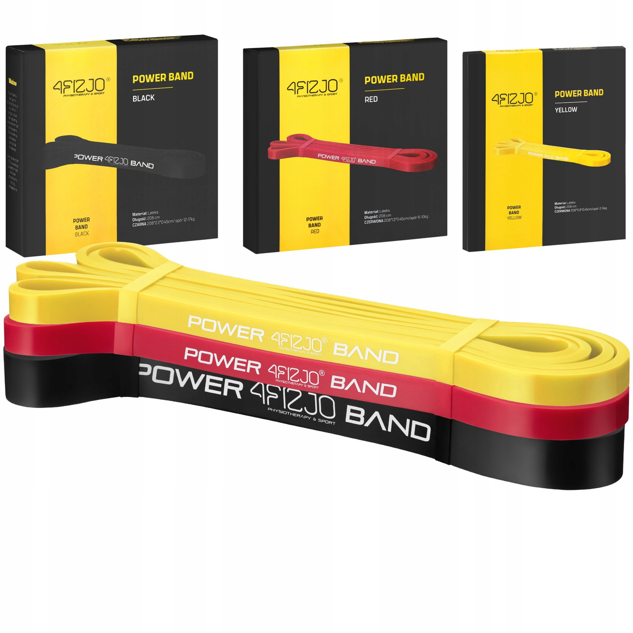 Еспандер-петля 4FIZJO Power Band 2-17 кг резина для фітнесу і спорту, набір 3 шт Mix (P-5907222931837)