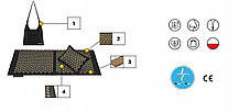 Килимок акупунктурний з подушкою 4FIZJO Eco Mat XL Аплікатор Кузнєцова Black/Gold (P-5907739313591), фото 6