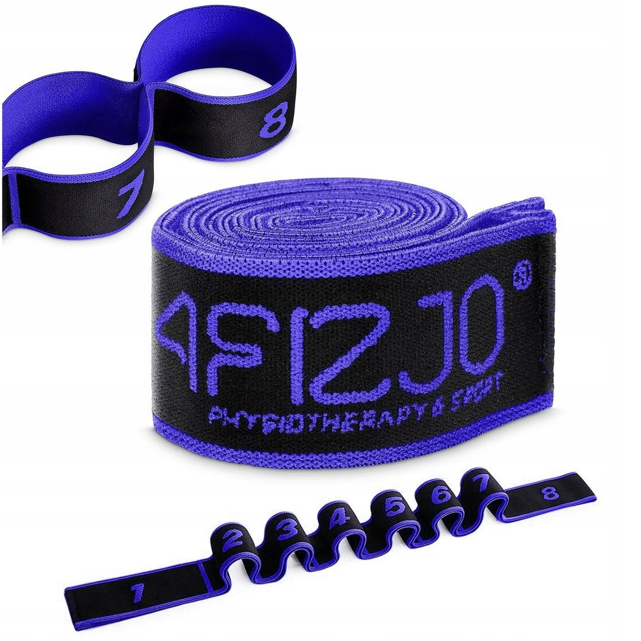 Еспандер з петлями для розтяжки 4FIZJO 90 см Black/Blue (P-5907739313775)