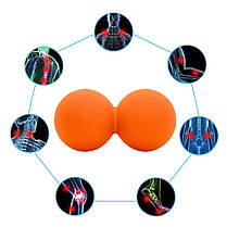 Масажний м'яч подвійний Springos Lacrosse Double Ball 6 x 12 см FA0023, фото 3
