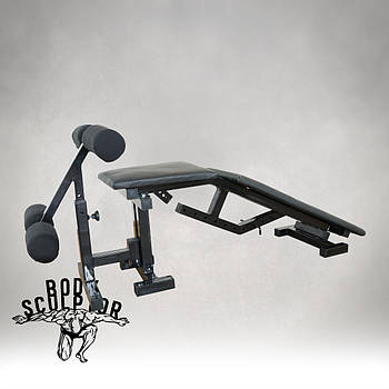 Лавка для жима регульована, з від'ємним кутом до 300 кг та Опори для пресу