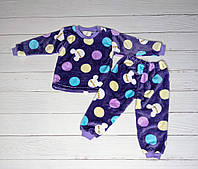 Детская красивая теплая махровая пижама 116-122, Сиреневый, Минни Маус