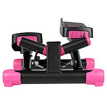 Степпер поворотний (міні-степпер) з еспандерами SportVida SV-HK0360 Black/Pink, фото 4