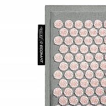 Килимок акупунктурний з подушкою 4FIZJO Eco Mat Аплікатор Кузнєцова Grey/Pink (P-5907739312174), фото 3