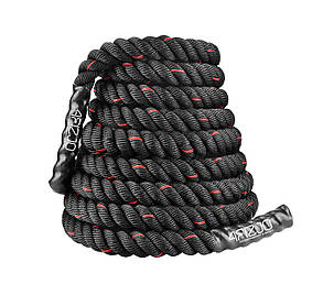 Канат тренувальний 4FIZJO Battle Rope 15 м для кросфіту Black (P-5907739312266), фото 1