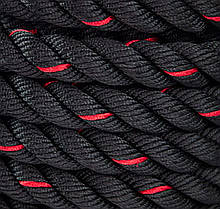 Канат тренувальний 4FIZJO Battle Rope 15 м для кросфіту Black (P-5907739312266), фото 5