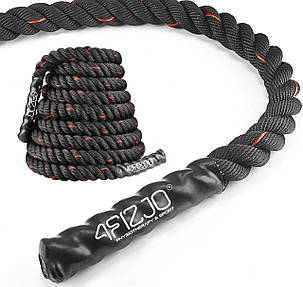 Канат тренувальний 4FIZJO Battle Rope 15 м для кросфіту Black (P-5907739312266), фото 3