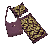 Килимок акупунктурний з подушкою 4FIZJO Eco Mat Аплікатор Кузнєцова Wine Red/Gold (P-5907739312907), фото 4