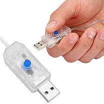 Гірлянда водоспад (штора) Springos 3 x 3 м 300 LED Pilot USB CL4023 Cold White, фото 6