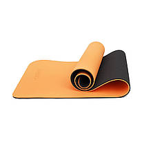 Килимок спортивний Cornix TPE 183 x 61 x 1 см для йоги та фітнесу XR-0091 Orange/Black, фото 3
