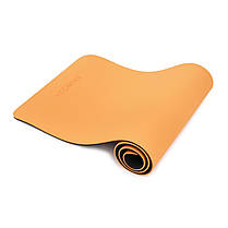 Килимок спортивний Cornix TPE 183 x 61 x 1 см для йоги та фітнесу XR-0091 Orange/Black, фото 6