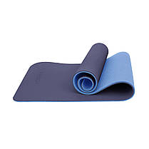 Килимок спортивний Cornix TPE 183 x 61 x 1 см для йоги та фітнесу XR-0092 Blue/Sky Blue, фото 3