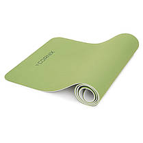 Килимок спортивний Cornix TPE 183 x 61 x 0.6 см для йоги та фітнесу XR-0008 Green/Grey, фото 3
