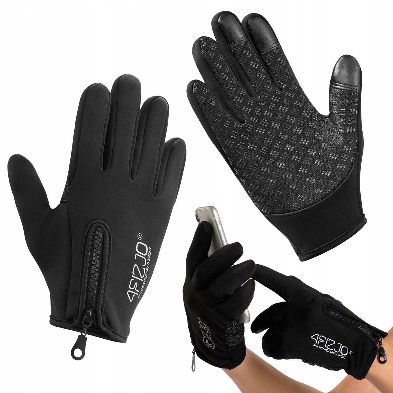 Рукавички для бігу 4FIZJO Size S Black (P-5907739318114)