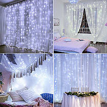 Гірлянда водоспад (штора) Springos 2 x 2 м 400 LED CL0098 Cold White, фото 3