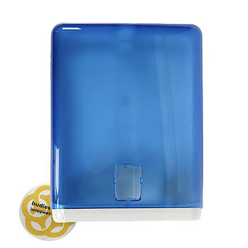 Пластиковий настінний диспенсер для серветок Z-складання 400 шт, пластик, прозорий блакитний Afacan Plastik