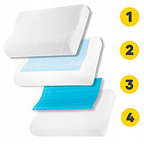 Подушка ортопедична 4FIZJO Ergo+ 40 x 60 см охолоджуюча для сну White (P-5907739317025), фото 5