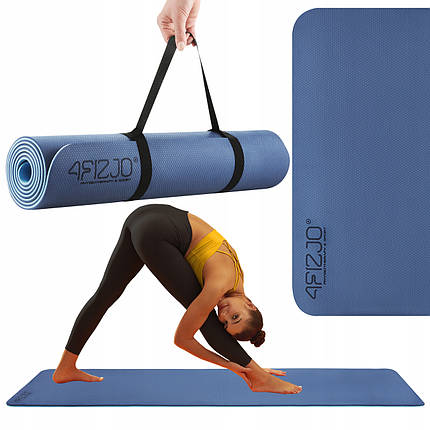 Килимок (мат) спортивний 4FIZJO TPE 180 x 60 x 0.6 см для йоги та фітнесу Blue/Sky Blue (P-5907739310132), фото 1