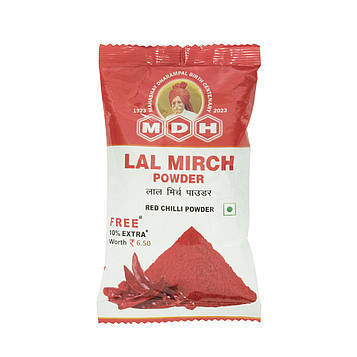 ПЕРЕЦЬ  МЕЛЕНИЙ ЛАЛ МІРЧ  (ЧЕРВОНИЙ ПЕРЕЦЬ ЧІЛІ) 100ГРМ. МДХ, LAL MIRCH POWDER (RED CHILI) 100GM. MDH розпродаж