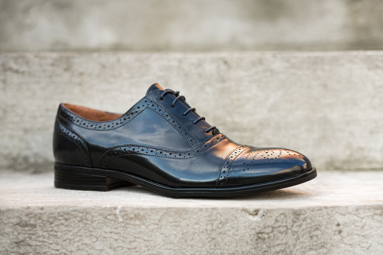 Туфлі броги темно сині 39 розмір, фото 1