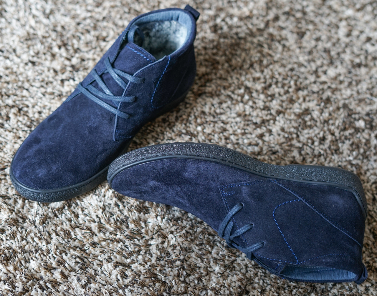 Замшеві черевики Safari сині 41 42 43 розмір, фото 1