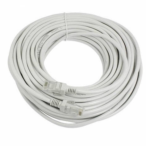 Патч-корд RJ45 17м, мережевий кабель UTP CAT5e 8P8C, LAN, білий, фото 1
