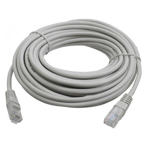 Патч-корд RJ45 9м, мережевий кабель UTP CAT5e 8P8C, LAN, білий, фото 1