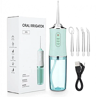 Ирригатор портативный электрический Oral Irrigator S3J2 для зубов Зелёный