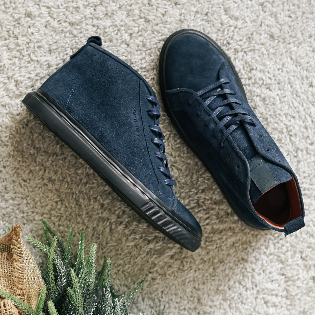 Сині черевики з шкіряною підкладкою 44 розмір, фото 1