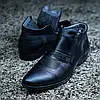 Чоловічі зимові черевики на замках, чорного кольору, фото 2