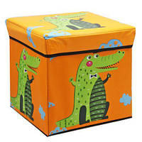 Корзина-пуфик для игрушек "Крокодил" (оранжевый) [tsi223437-ТСІ]