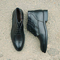 Черные броги для зимы 41 42 размер. Мужские ботинки из Турции