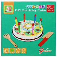 Торт на липучці C 61677 (24) торт, прибори, свічки, декор, в коробці [tsi223270-ТCІ]