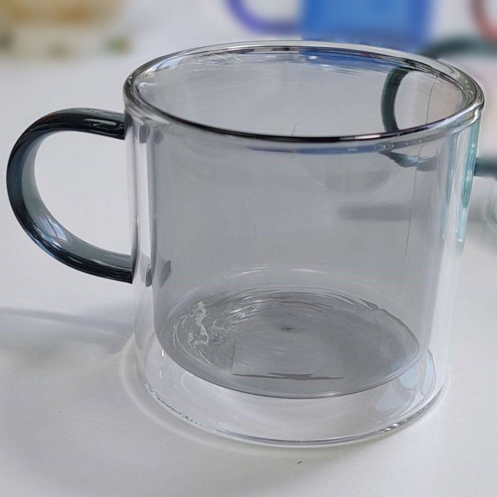 Скляна чашка з подвійним дном "Ейфорія", 250 мл Сірий