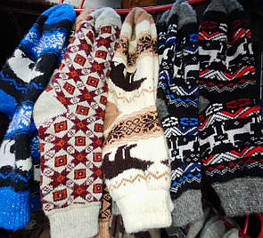 Зимові теплі чоловічі шкарпетки з овечої вовни