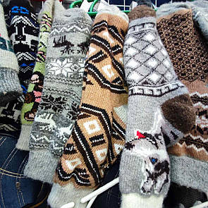 Шкарпетки зимові чоловічі з овечої вовни різні кольори