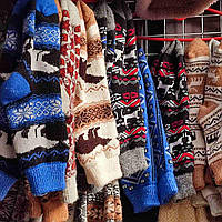 Мужские зимние носочки из овечьей шерсти разные цвета