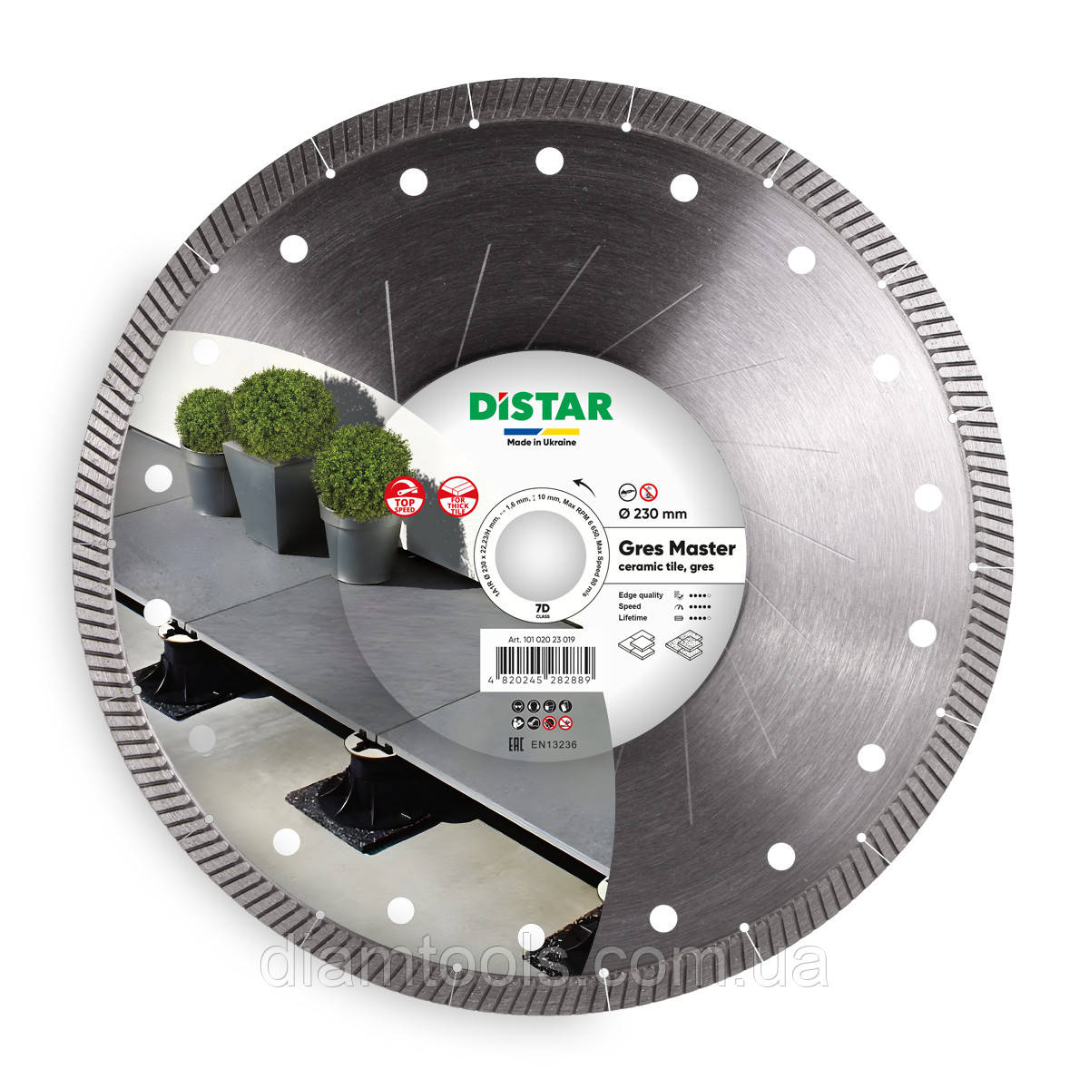 Диск алмазний відрізний по граніту та керамограніту Distar Gres Master 230x22.2 1.6 мм (81120528026)