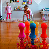 Ігровий набір — яскравий боулінг (6 кеглів, куля, підставка), фото 9