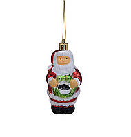 Новогоднее украшение на елку Chomik Санта 9 см, 2 шт декоративные елочные игрушки, красный с венком