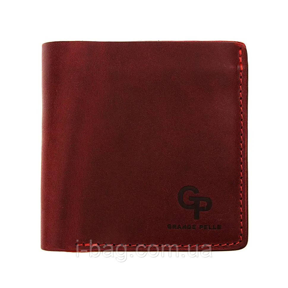 Портмоне Lettera з монетницею, бордове Grande Pelle 537161