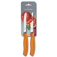 Набір кухонних овочевих ножів Victorinox TomatoSausage 11 см 2 шт Помаранчеві (6.7836.L119B) NC, код: 1709201