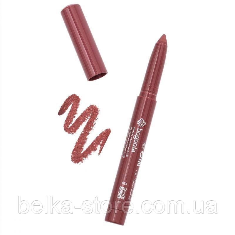 ПОМАДА-ОЛІВЕЦЬ ДЛЯ ГУБ ВОДОСТІЙКА BOGENIA VELVET WATERPROOF MATTE, 008 MARVELOUS, фото 1