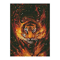 Алмазная мозаика "Огненный тигр" EJ1403, 40х30 см kr